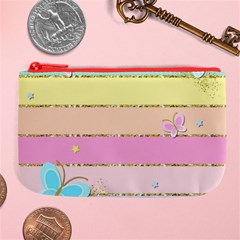 Pastel, Butterfly, Spring, Stripes, Large Coin Purse from ArtsNow.com Front