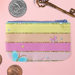 Pastel, Butterfly, Spring, Stripes, Large Coin Purse from ArtsNow.com Back