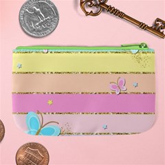 Pastel, Butterfly, Spring, Stripes, Large Coin Purse from ArtsNow.com Back