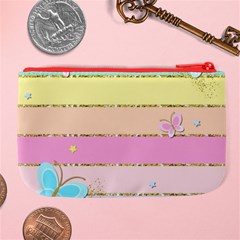 Pastel, Butterfly, Spring, Stripes, Large Coin Purse from ArtsNow.com Back