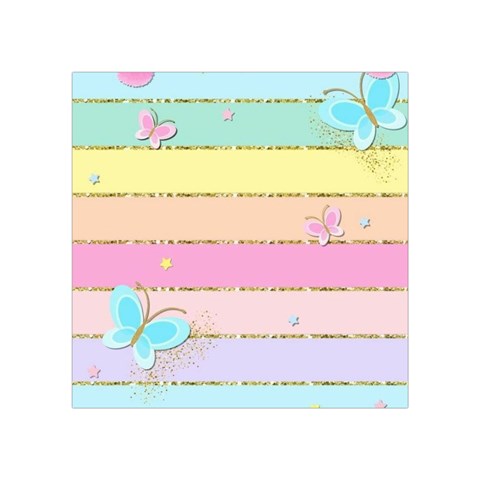 Pastel, Butterfly, Spring, Stripes, Square Tapestry (Small) from ArtsNow.com Front