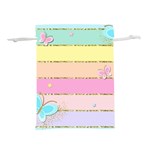 Pastel, Butterfly, Spring, Stripes, Lightweight Drawstring Pouch (S)