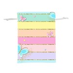 Pastel, Butterfly, Spring, Stripes, Lightweight Drawstring Pouch (L)