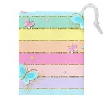 Pastel, Butterfly, Spring, Stripes, Drawstring Pouch (4XL)