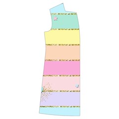 Pastel, Butterfly, Spring, Stripes, Kids  Long Sleeve Velvet Lounge Robe from ArtsNow.com Front Right