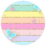 Pastel, Butterfly, Spring, Stripes, Round Trivet