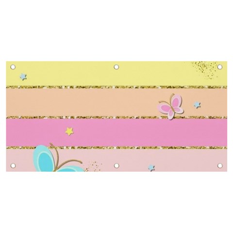 Pastel, Butterfly, Spring, Stripes, Banner and Sign 4  x 2  from ArtsNow.com Front