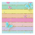 Pastel, Butterfly, Spring, Stripes, Banner and Sign 4  x 4 