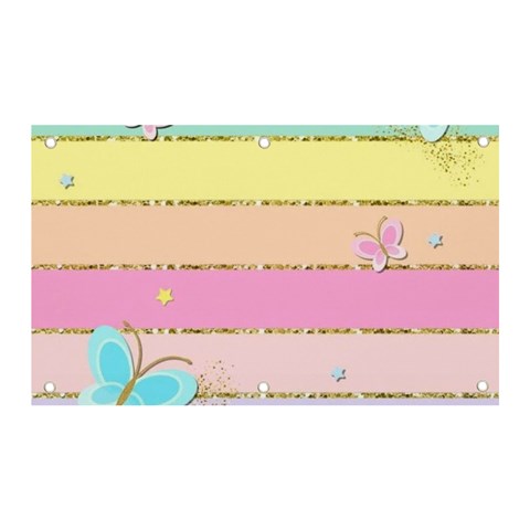 Pastel, Butterfly, Spring, Stripes, Banner and Sign 5  x 3  from ArtsNow.com Front