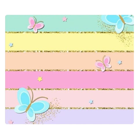 Pastel, Butterfly, Spring, Stripes, Premium Plush Fleece Blanket (Small) from ArtsNow.com 50 x40  Blanket Front