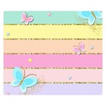 Pastel, Butterfly, Spring, Stripes, Premium Plush Fleece Blanket (Small)