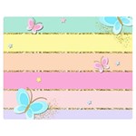 Pastel, Butterfly, Spring, Stripes, Premium Plush Fleece Blanket (Medium)