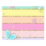 Pastel, Butterfly, Spring, Stripes, Premium Plush Fleece Blanket (Large)