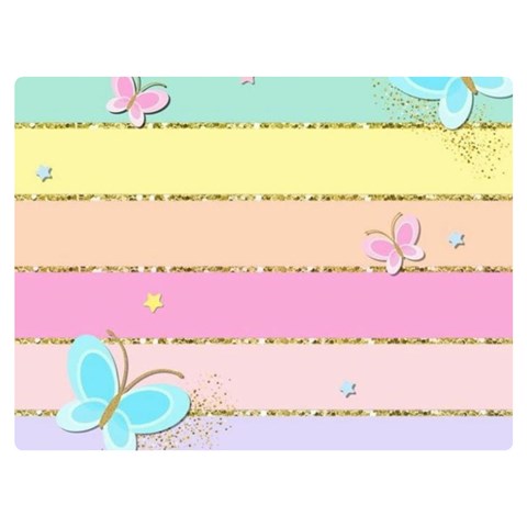 Pastel, Butterfly, Spring, Stripes, Premium Plush Fleece Blanket (Extra Small) from ArtsNow.com 40 x30  Blanket Front