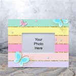 Pastel, Butterfly, Spring, Stripes, White Tabletop Photo Frame 4 x6 