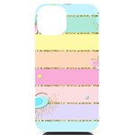 Pastel, Butterfly, Spring, Stripes, iPhone 14 Black UV Print Case