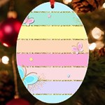 Pastel, Butterfly, Spring, Stripes, UV Print Acrylic Ornament Oval