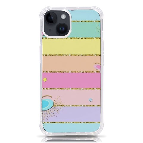 Pastel, Butterfly, Spring, Stripes, iPhone 14 TPU UV Print Case from ArtsNow.com Front