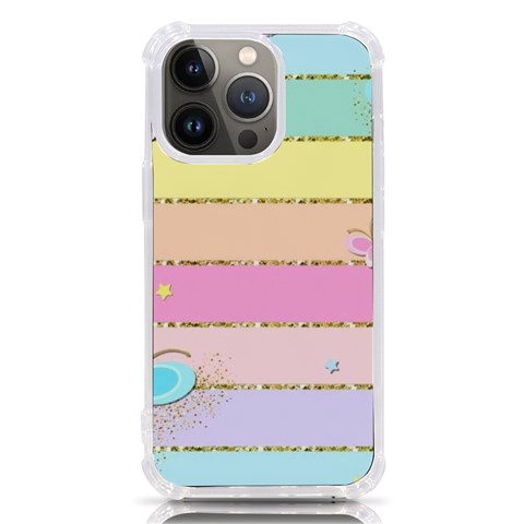 Pastel, Butterfly, Spring, Stripes, iPhone 13 Pro TPU UV Print Case from ArtsNow.com Front