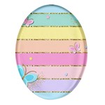 Pastel, Butterfly, Spring, Stripes, Oval Glass Fridge Magnet (4 pack)