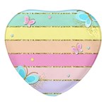 Pastel, Butterfly, Spring, Stripes, Heart Glass Fridge Magnet (4 pack)