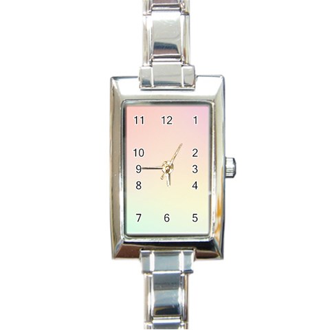 Rainbow Pastel, Purple, Gradient, Light, Led, Pink, Simple Rectangle Italian Charm Watch from ArtsNow.com Front