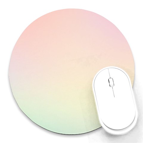 Rainbow Pastel, Purple, Gradient, Light, Led, Pink, Simple Round Mousepad from ArtsNow.com Front