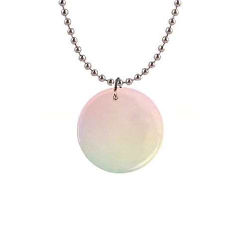 Rainbow Pastel, Purple, Gradient, Light, Led, Pink, Simple 1  Button Necklace from ArtsNow.com Front