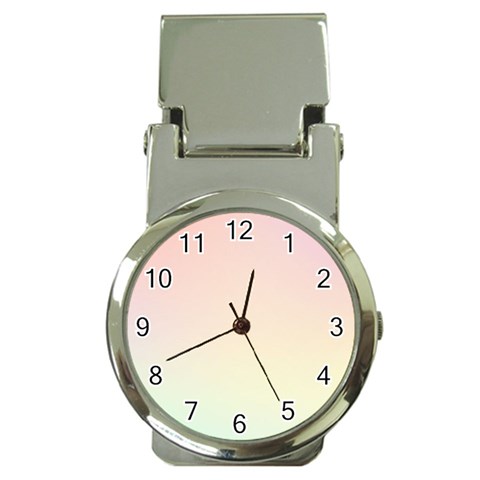 Rainbow Pastel, Purple, Gradient, Light, Led, Pink, Simple Money Clip Watches from ArtsNow.com Front