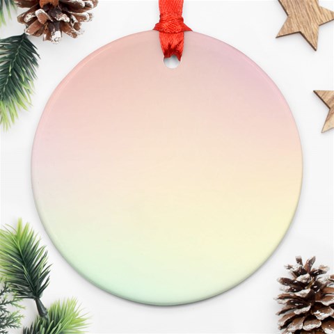 Rainbow Pastel, Purple, Gradient, Light, Led, Pink, Simple Round Ornament (Two Sides) from ArtsNow.com Front