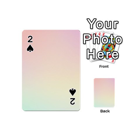 Rainbow Pastel, Purple, Gradient, Light, Led, Pink, Simple Playing Cards 54 Designs (Mini) from ArtsNow.com Front - Spade2