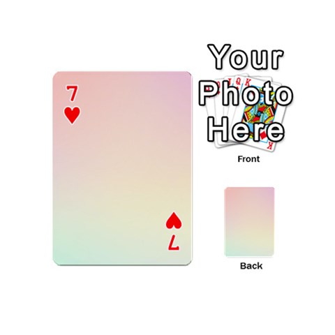 Rainbow Pastel, Purple, Gradient, Light, Led, Pink, Simple Playing Cards 54 Designs (Mini) from ArtsNow.com Front - Heart7