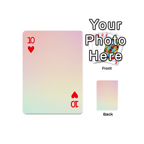 Rainbow Pastel, Purple, Gradient, Light, Led, Pink, Simple Playing Cards 54 Designs (Mini) from ArtsNow.com Front - Heart10