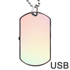 Rainbow Pastel, Purple, Gradient, Light, Led, Pink, Simple Dog Tag USB Flash (Two Sides) from ArtsNow.com Front