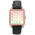 Rainbow Pastel, Purple, Gradient, Light, Led, Pink, Simple Rose Gold Leather Watch 