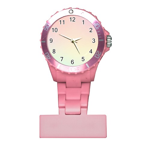 Rainbow Pastel, Purple, Gradient, Light, Led, Pink, Simple Plastic Nurses Watch from ArtsNow.com Front