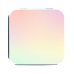 Rainbow Pastel, Purple, Gradient, Light, Led, Pink, Simple Square Metal Box (Black)