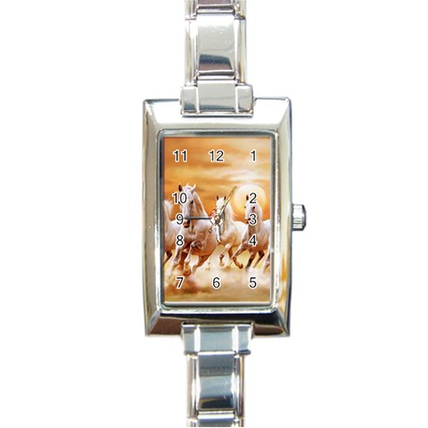 Seven Horses, Sun Rectangle Italian Charm Watch from ArtsNow.com Front