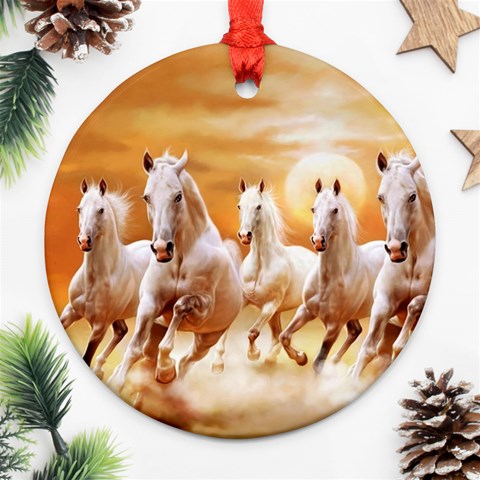 Seven Horses, Sun Ornament (Round) from ArtsNow.com Front