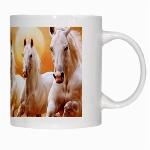 Seven Horses, Sun White Mug from ArtsNow.com Right