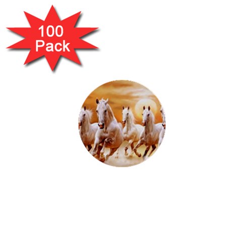 Seven Horses, Sun 1  Mini Buttons (100 pack)  from ArtsNow.com Front