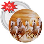 Seven Horses, Sun 3  Buttons (10 pack) 