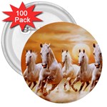 Seven Horses, Sun 3  Buttons (100 pack) 