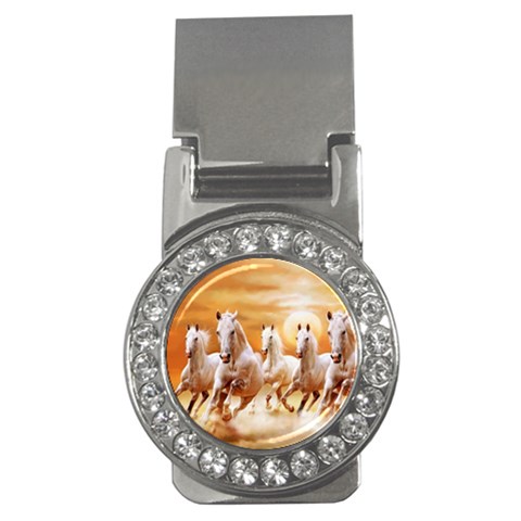 Seven Horses, Sun Money Clips (CZ)  from ArtsNow.com Front