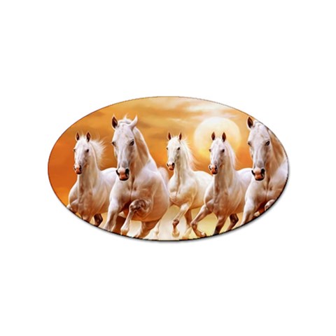 Seven Horses, Sun Sticker (Oval) from ArtsNow.com Front