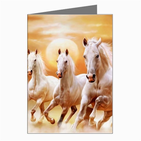 Seven Horses, Sun Greeting Card from ArtsNow.com Left