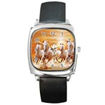 Seven Horses, Sun Square Metal Watch