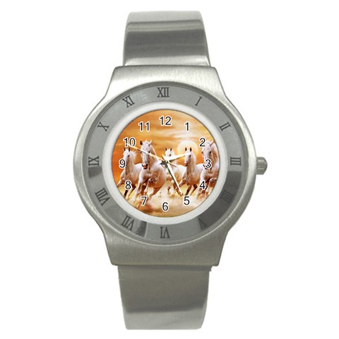 Seven Horses, Sun Stainless Steel Watch from ArtsNow.com Front