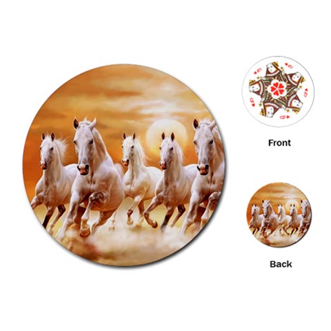 Seven Horses, Sun Playing Cards Single Design (Round) from ArtsNow.com Front