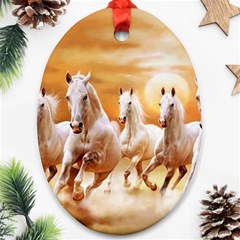 Seven Horses, Sun Oval Ornament (Two Sides) from ArtsNow.com Front